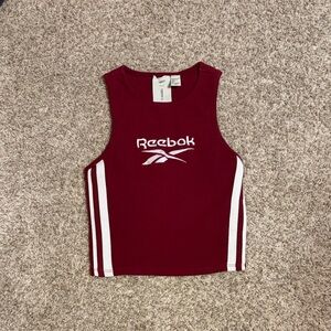 Reebok Burgundy Sleeveless Top with White Accents